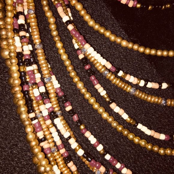 PRICE IS FIRM! VINTAGE 14-Strand Beaded Necklace - Picture 2 of 8